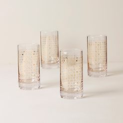 Lenox Everyday Flatware Tuscany Classics Gold Dust Highball Glasses, Set of 4