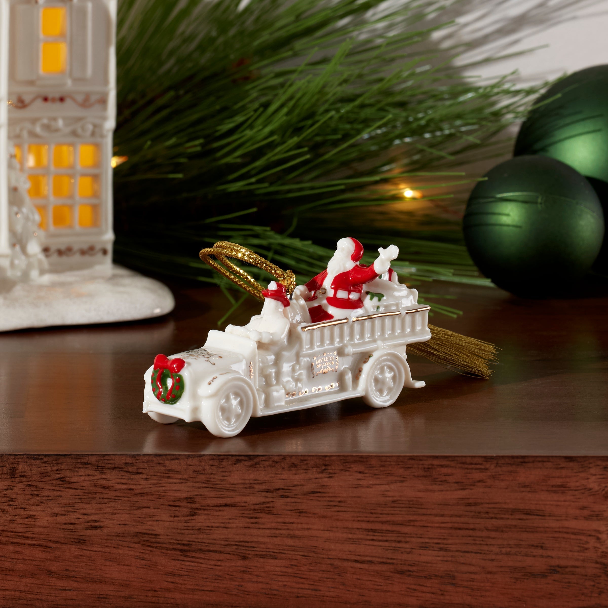 Lenox Everyday Flatware Mistletoe Park Fire Truck Ornament - Image 3