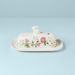 Lenox Everyday Flatware Butterfly Meadow Bunny Covered Butter Dish