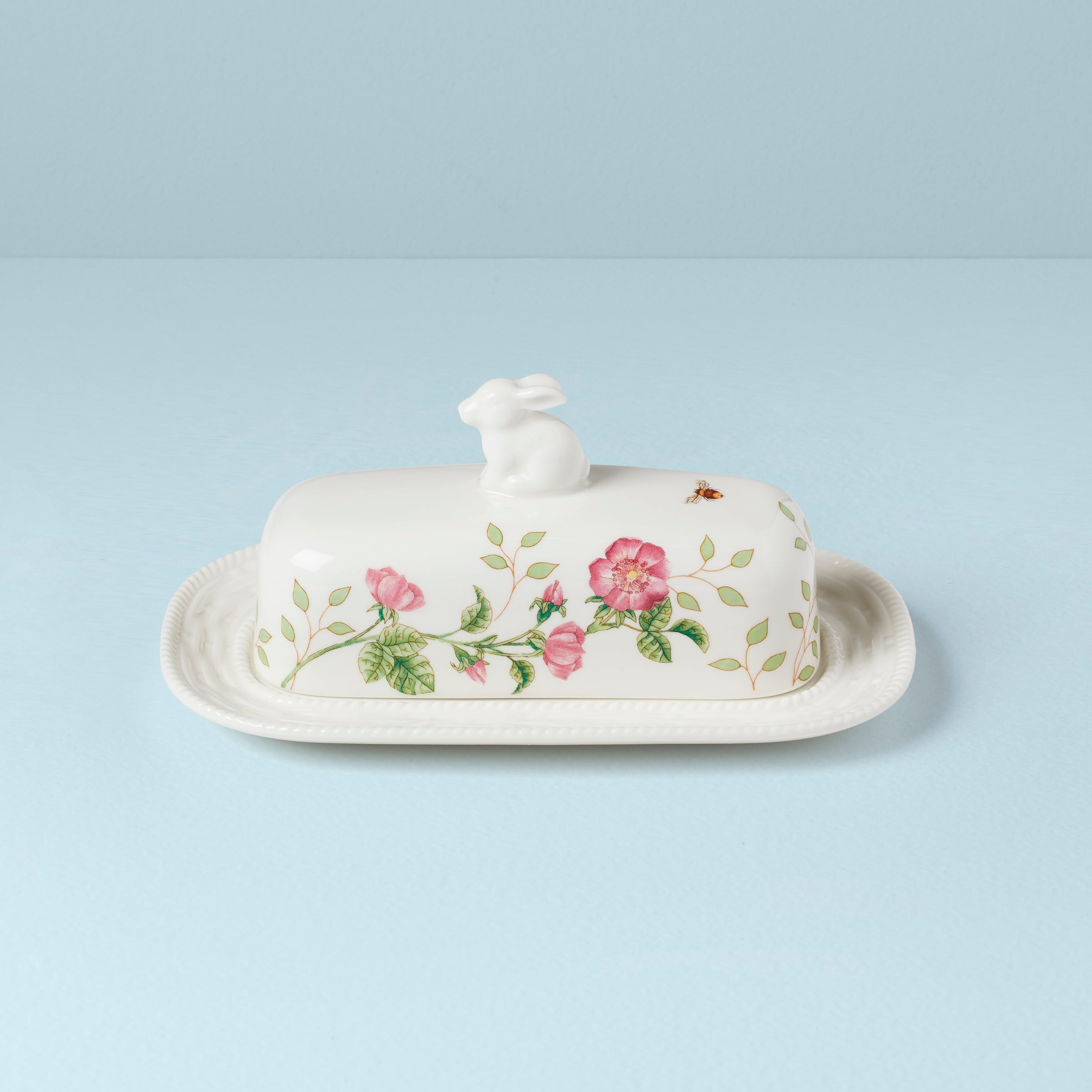 Lenox Everyday Flatware Butterfly Meadow Bunny Covered Butter Dish