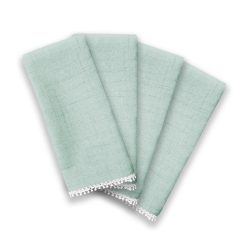Alternative view of Lenox Everyday Flatware French Perle Solid Ice Blue Dinner Napkins, Set of 4