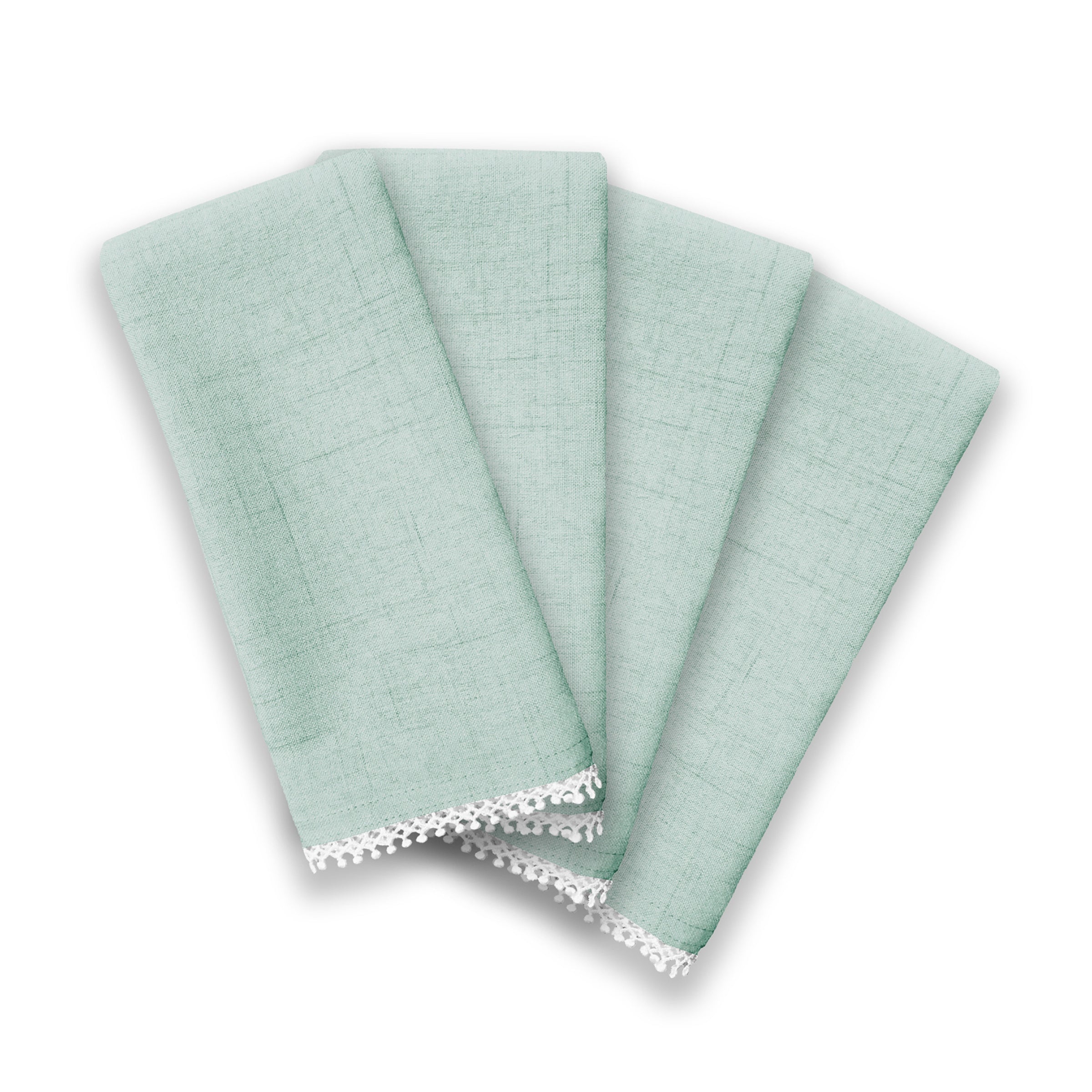 Lenox Everyday Flatware French Perle Solid Ice Blue Dinner Napkins, Set of 4 - Image 2