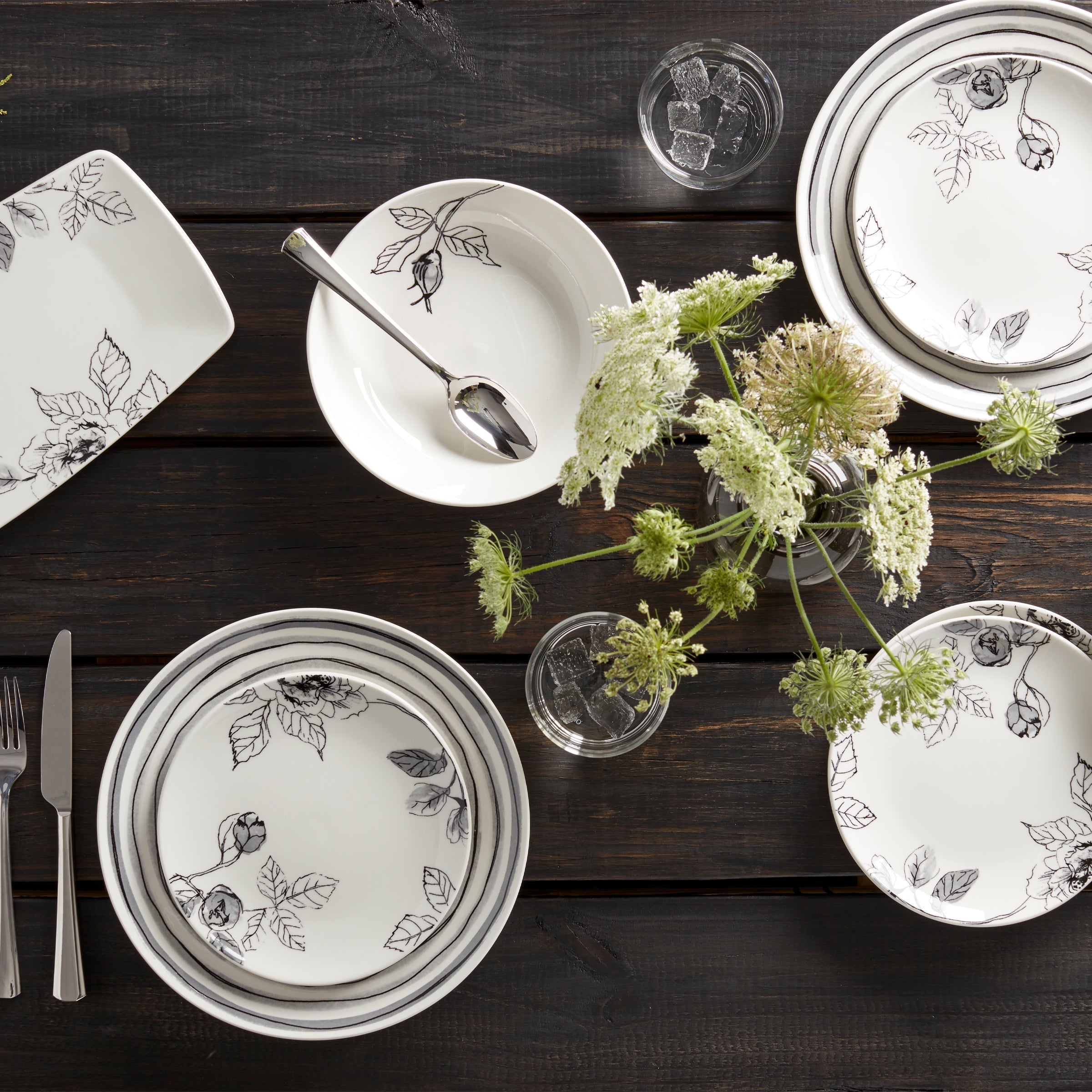 Lenox Everyday Flatware Sketchbook 12-Piece Dinnerware Set - Image 3