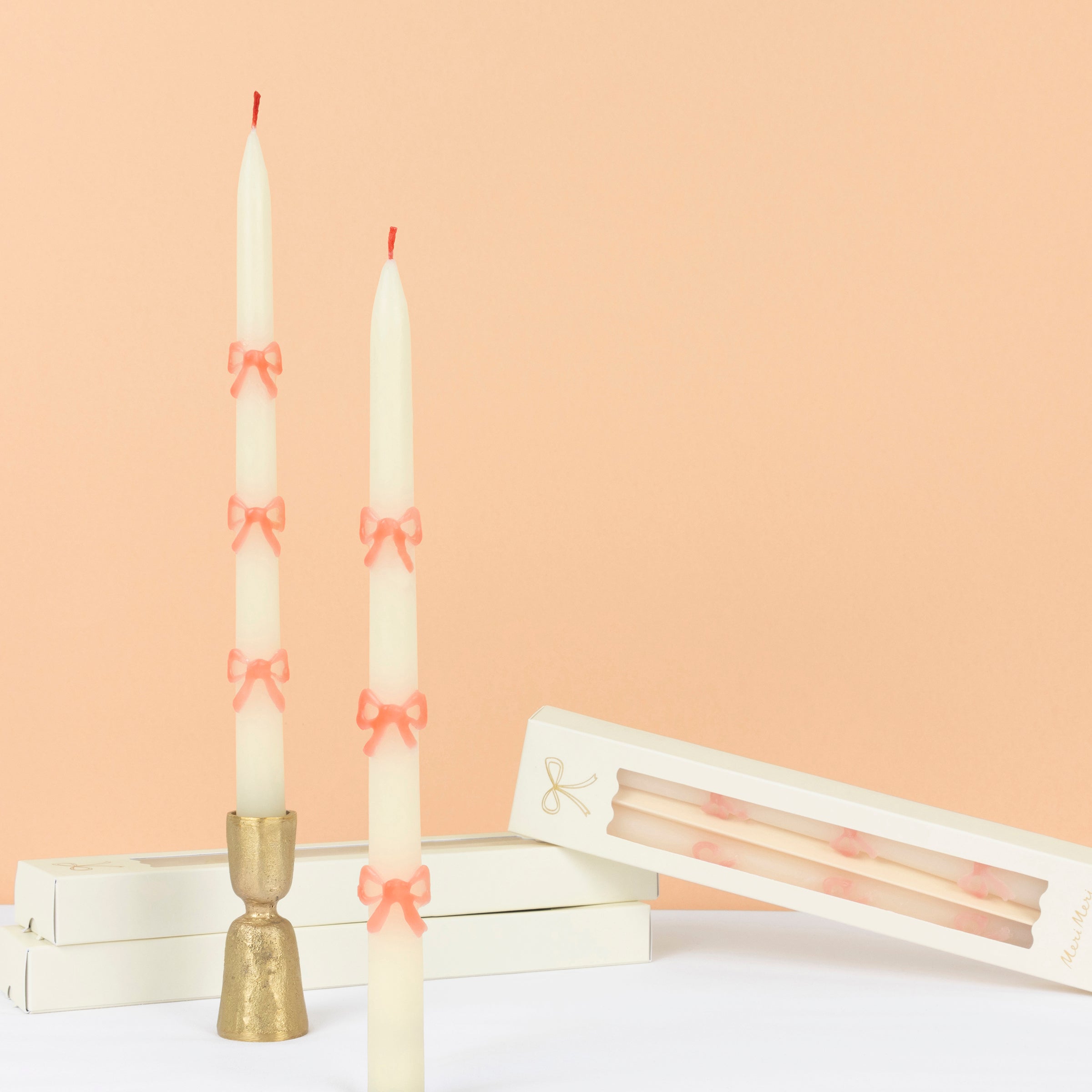 Lenox Everyday Flatware Pink Bow Taper Candles, Set of 2 - Image 4