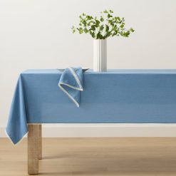 Alternative view of Lenox Everyday Flatware French Perle Solid Periwinkle 60x120 Tablecloth