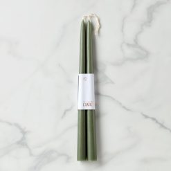 Lenox Everyday Flatware Dipped Moss 12 Taper Candle, Set of 2