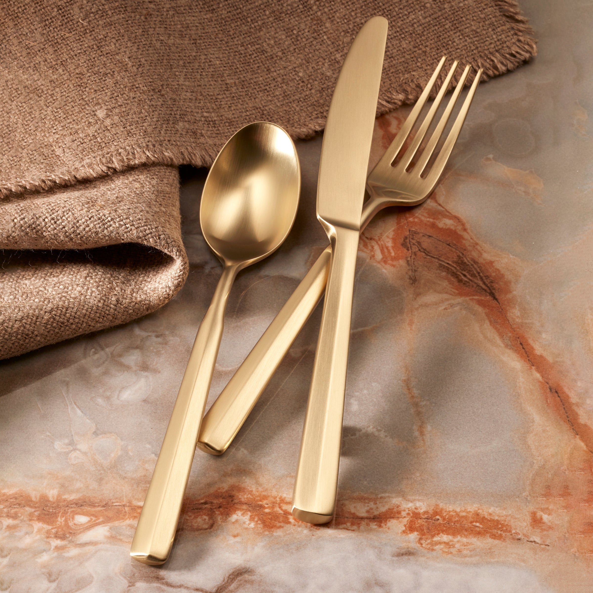 Lenox Everyday Flatware Ryder Champagne Satin 20-Piece Flatware Set - Image 2