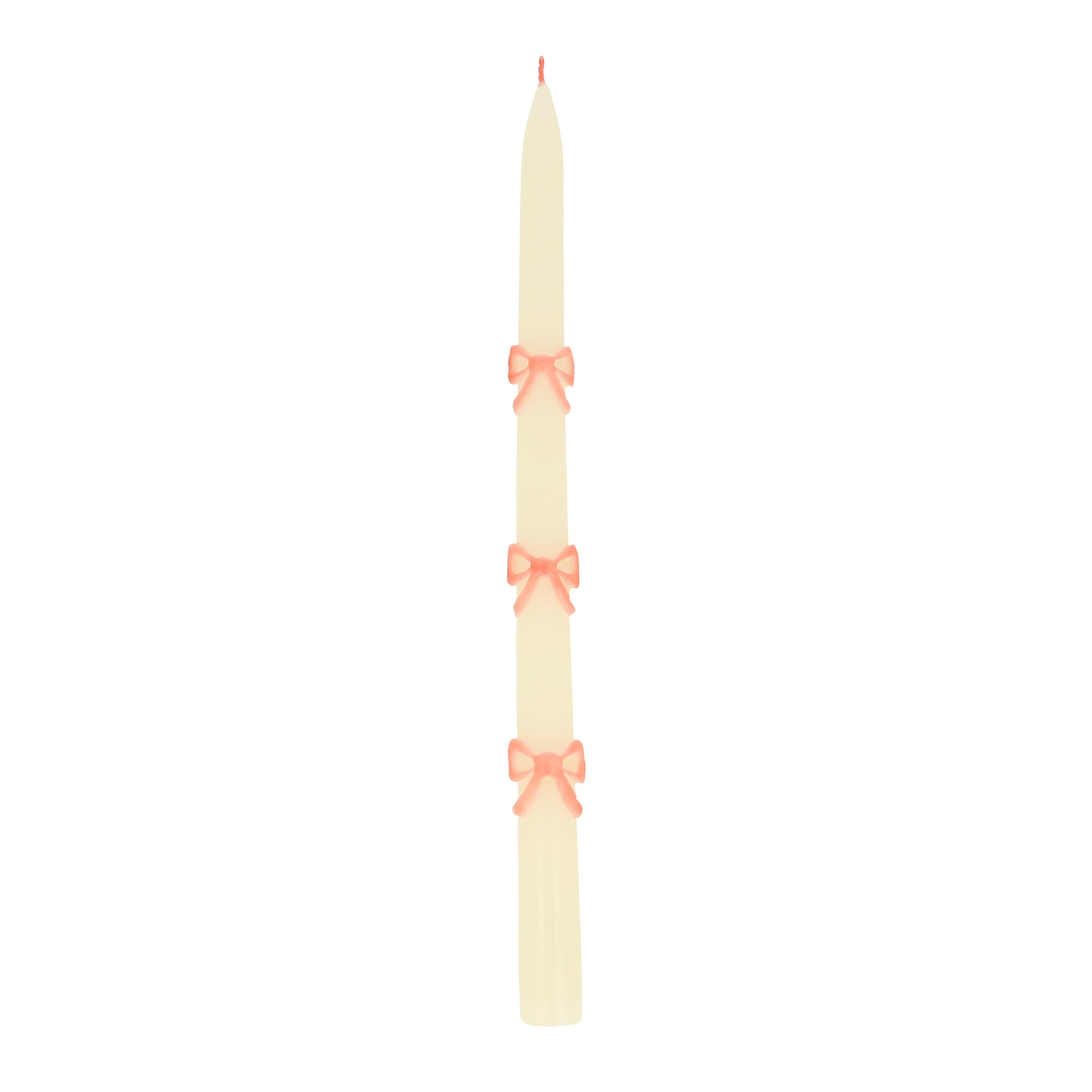 Lenox Everyday Flatware Pink Bow Taper Candles, Set of 2 - Image 3