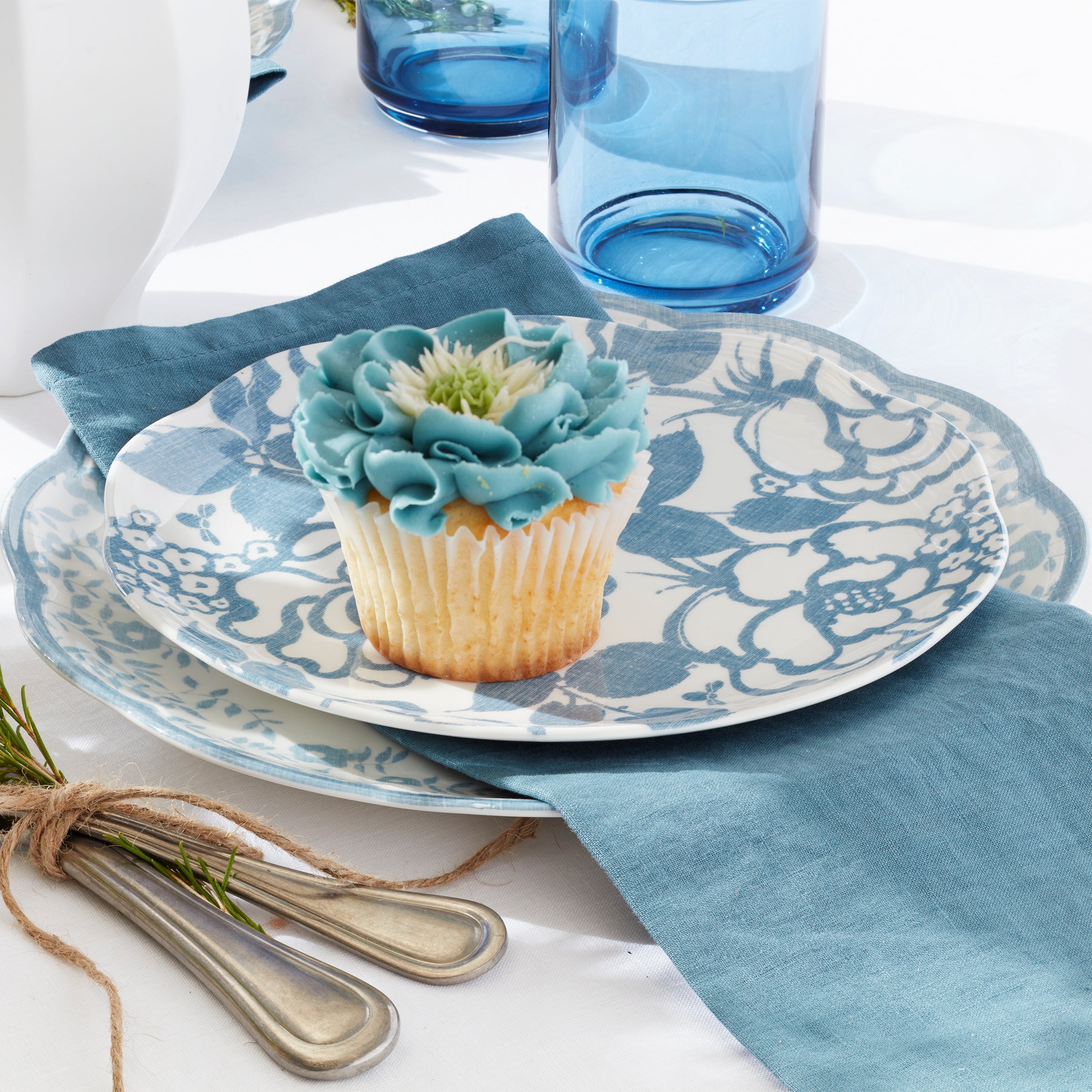 Lenox Everyday Flatware Tuscany Classics Stackable Blue Tall Glasses, Set of 4 - Image 3
