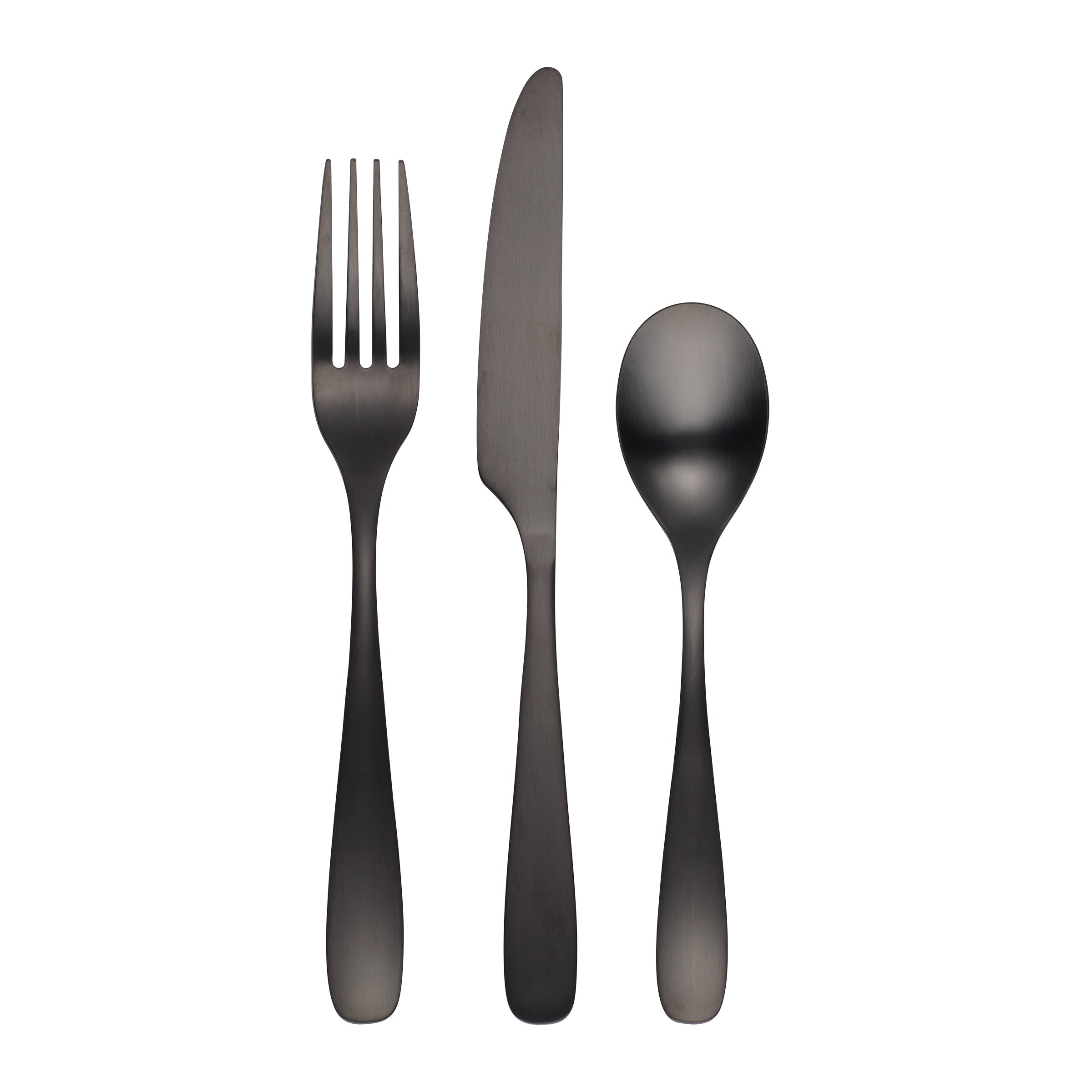 Lenox Everyday Flatware Eliana Black Satin 12-Piece Flatware Set