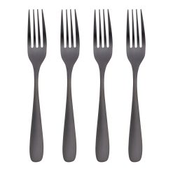 Lenox Everyday Flatware Eliana Black Satin Dinner Forks, Set of 4