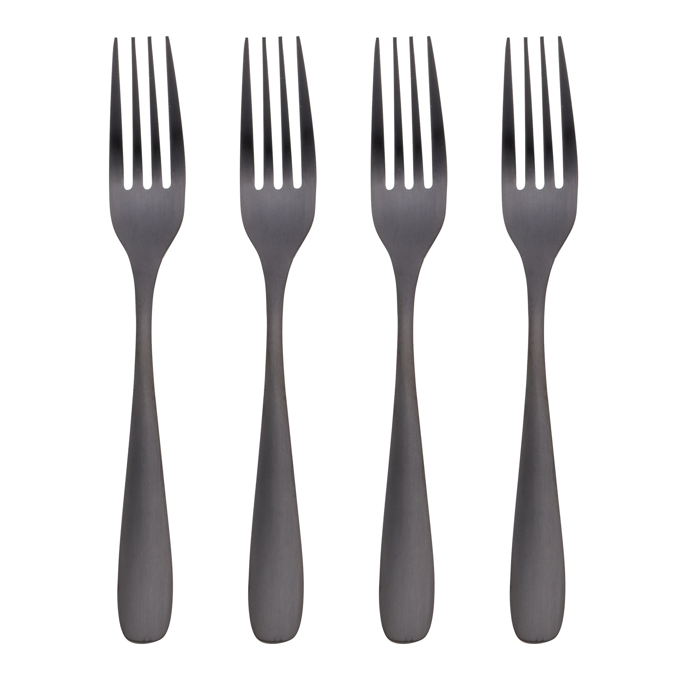 Lenox Everyday Flatware Eliana Black Satin Dinner Forks, Set of 4