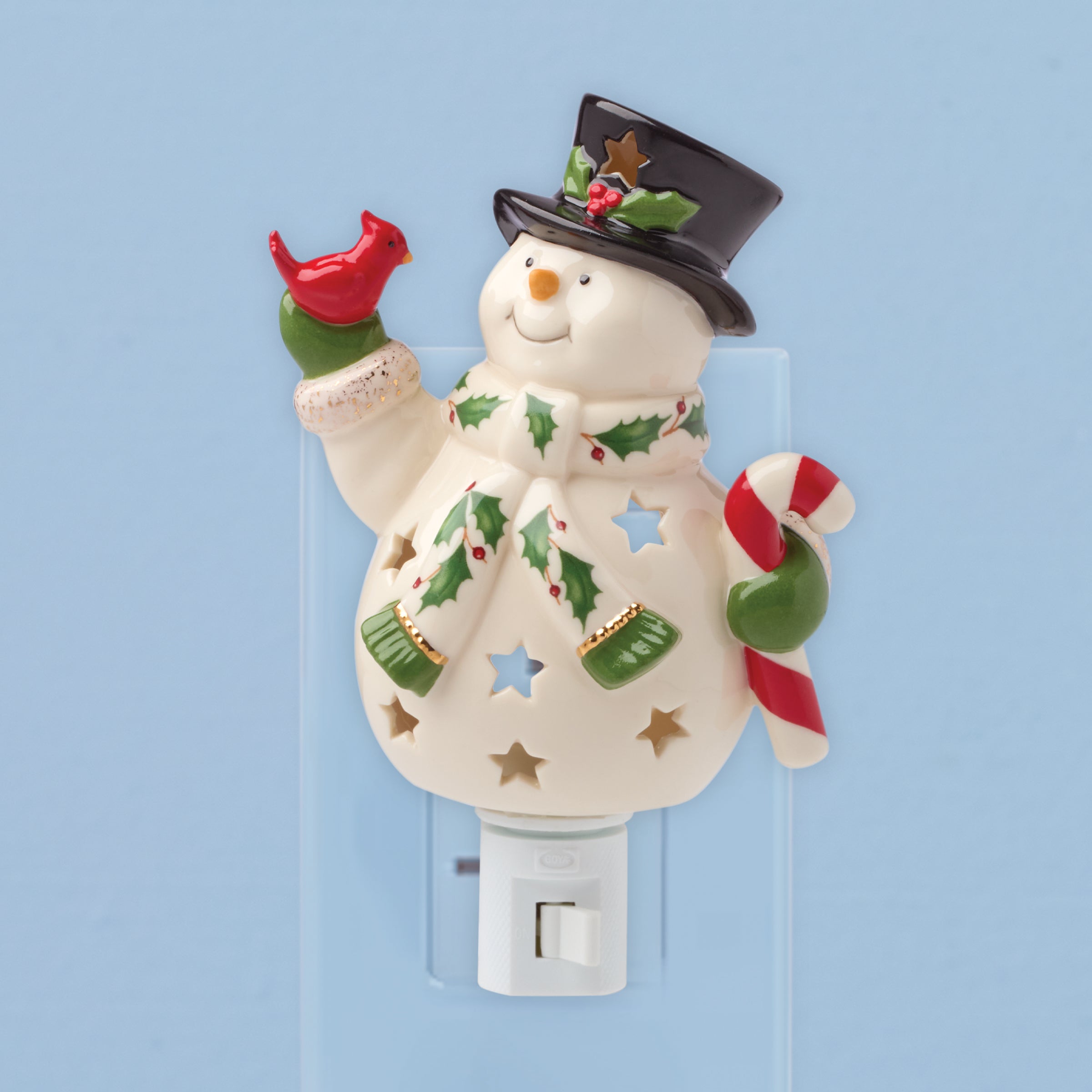 Lenox Everyday Flatware Happy Holly Days Snowman Night Light - Image 2