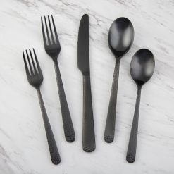 Lenox Everyday Flatware Cecil Black Satin Hammered 20-Piece Flatware Set
