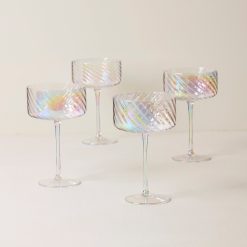 Lenox Everyday Flatware Tuscany Classics Iridescent Coupe Glasses, Set of 4
