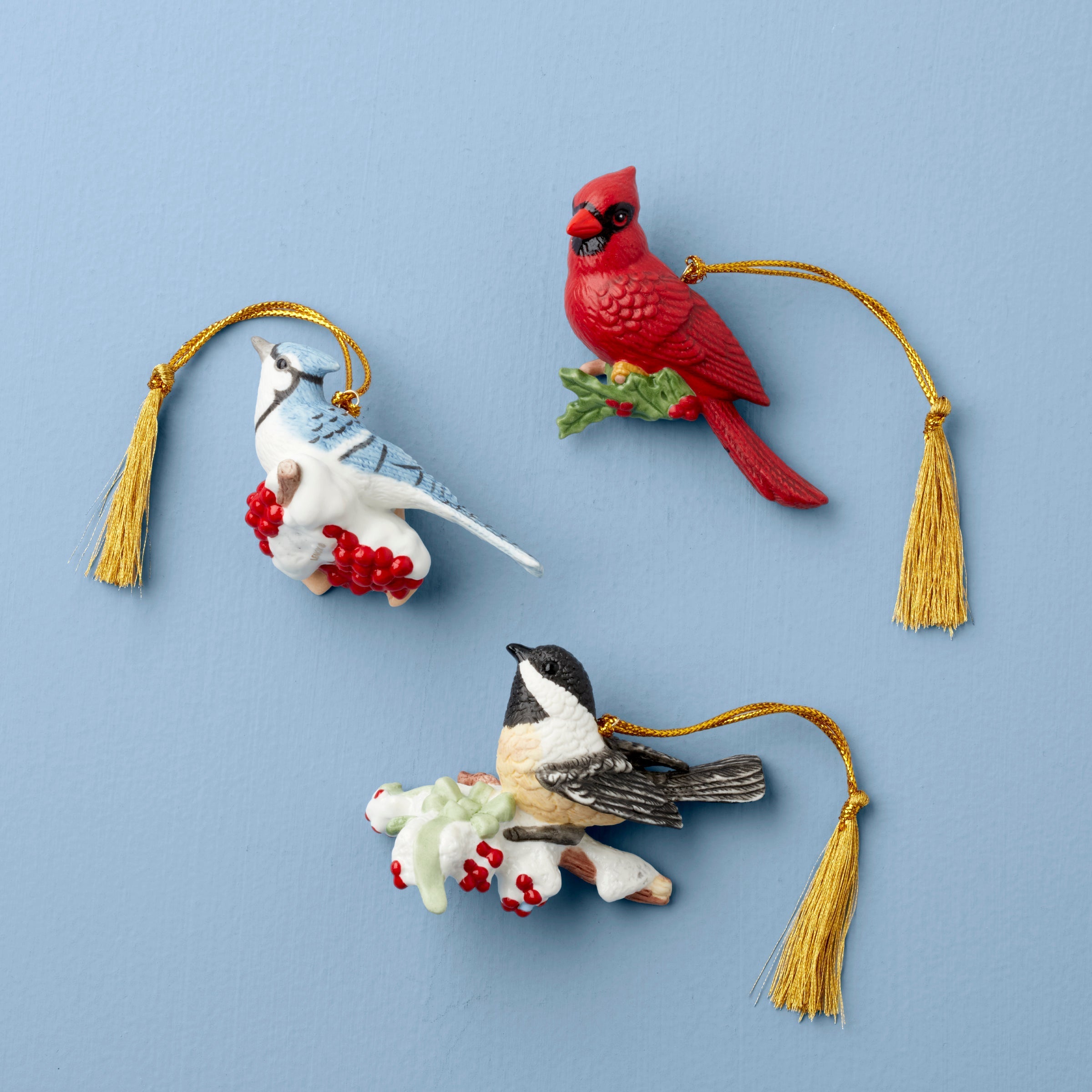 Lenox Everyday Flatware Winter Birds Ornaments, Set of 3