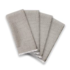 Alternative view of Lenox Everyday Flatware French Perle Solid Dove Grey Dinner Napkins, Set of 4