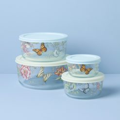 Lenox Everyday Flatware Butterfly Meadow Glass Containers, Set of 4