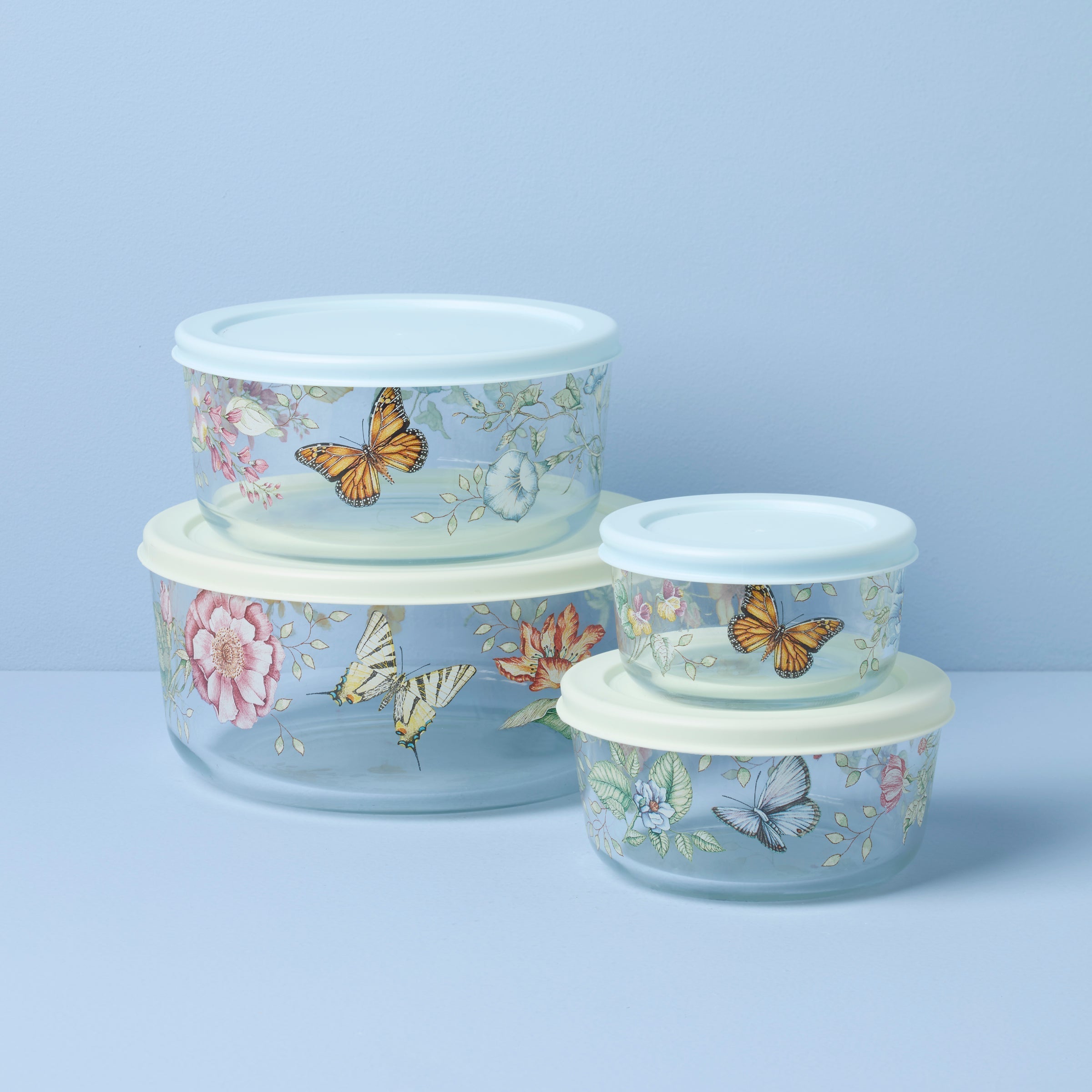 Lenox Everyday Flatware Butterfly Meadow Glass Containers, Set of 4