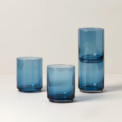 Lenox Everyday Flatware Tuscany Classics Stackable Blue Tall Glasses, Set of 4