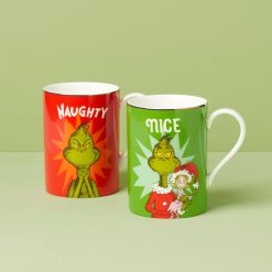 Lenox Everyday Flatware Merry Grinchmas Naughty & Nice Mug Set