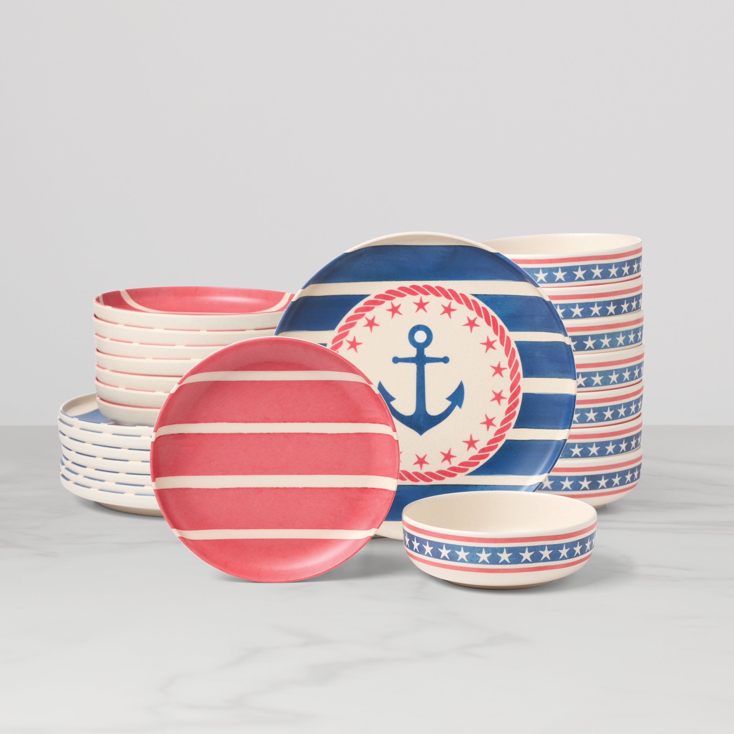 Lenox Everyday Flatware 24 Seven Melamine Aweigh We Go 24-Piece Dinnerware Set