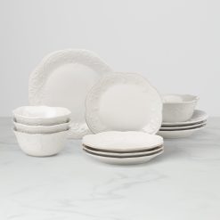 Lenox Everyday Flatware French Perle White 12-Piece Dinnerware Set