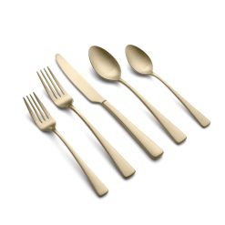Lenox Everyday Flatware Cerys Champagne Satin 20-Piece Flatware Set