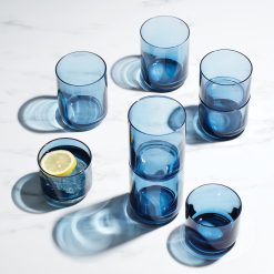 Alternative view of Lenox Everyday Flatware Tuscany Classics Stackable Blue Short Glasses, Set of 4