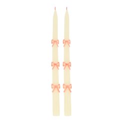 Lenox Everyday Flatware Pink Bow Taper Candles, Set of 2