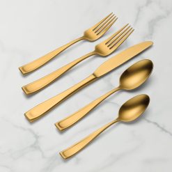 Lenox Everyday Flatware Moda Gold Satin 20-Piece Flatware Set