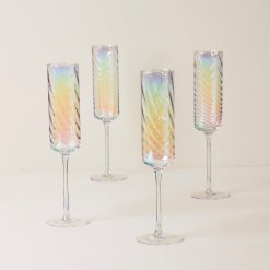 Lenox Everyday Flatware Tuscany Classics Iridescent Flute Glasses, Set of 4