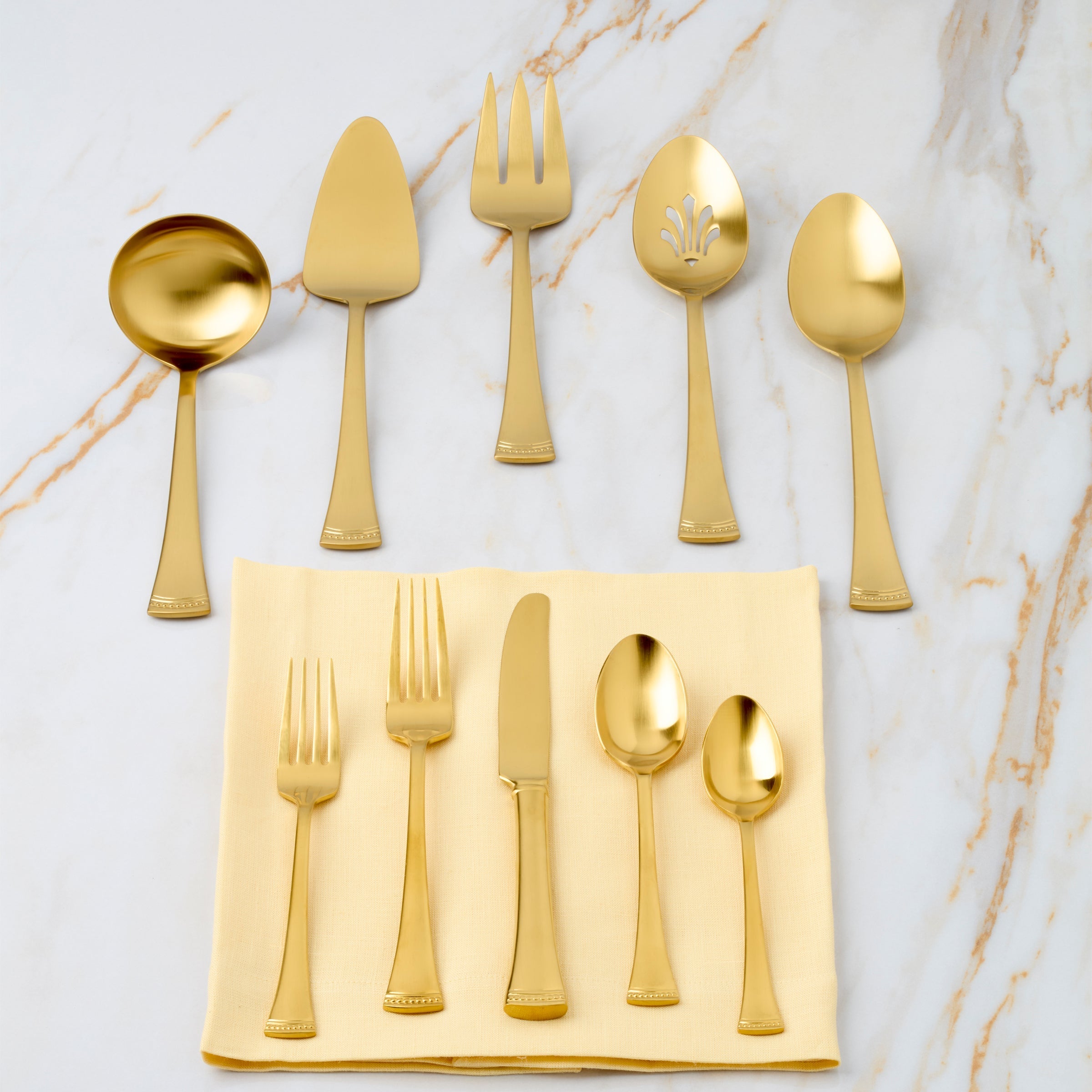 Lenox Everyday Flatware Portola Gold Satin 5-Piece Hostess Set - Image 2