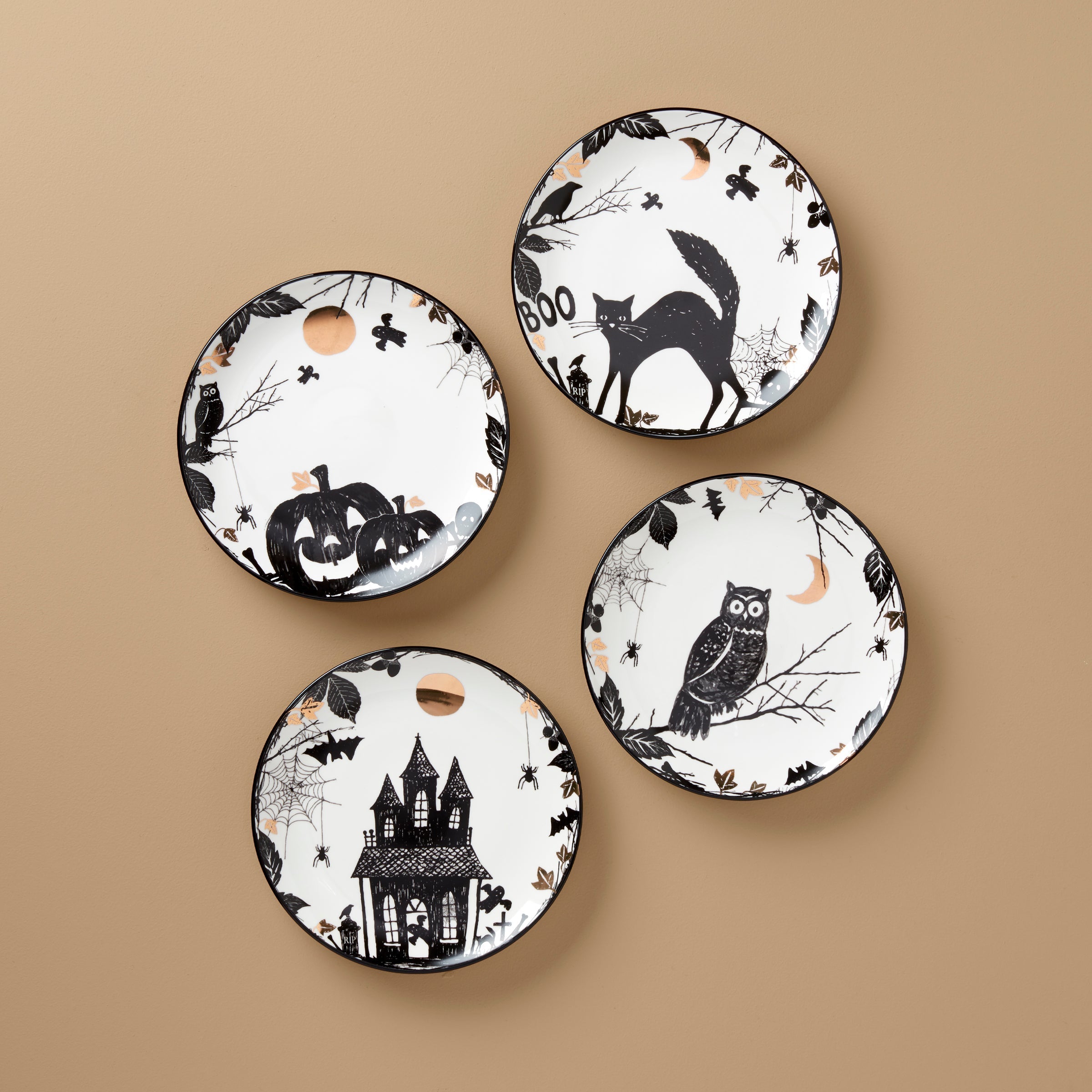 Lenox Everyday Flatware Haunted Halloween Accent Plates, Set of 4