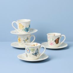 Lenox Everyday Flatware Butterfly Meadow Espresso Cup & Saucers, Set of 4