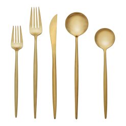 Lenox Everyday Flatware Zephyr Gold Satin 20-Piece Flatware Set