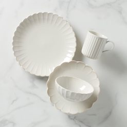 Lenox Everyday Flatware French Perle Scallop White 4-Piece Place Setting