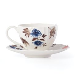 Alternative view of Lenox Everyday Flatware Sprig & Vine White Teacup & Saucer