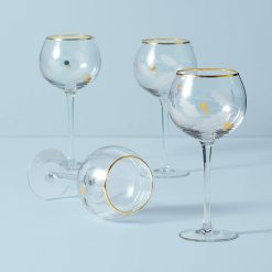 Lenox Everyday Flatware Holiday Gold Balloon Glasses, Set of 4