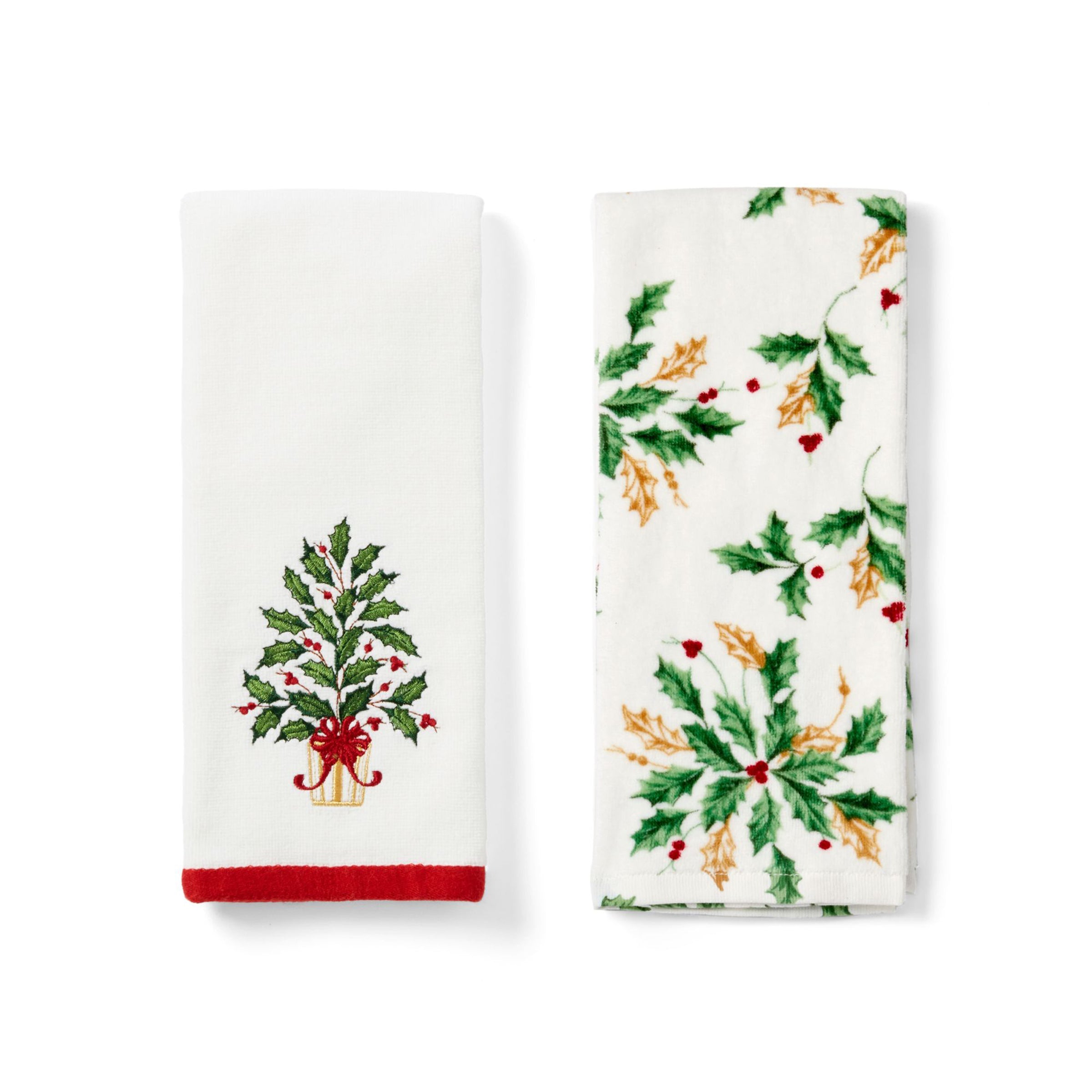 Lenox Everyday Flatware Holiday Tree Kitchen Towels, Set of 2