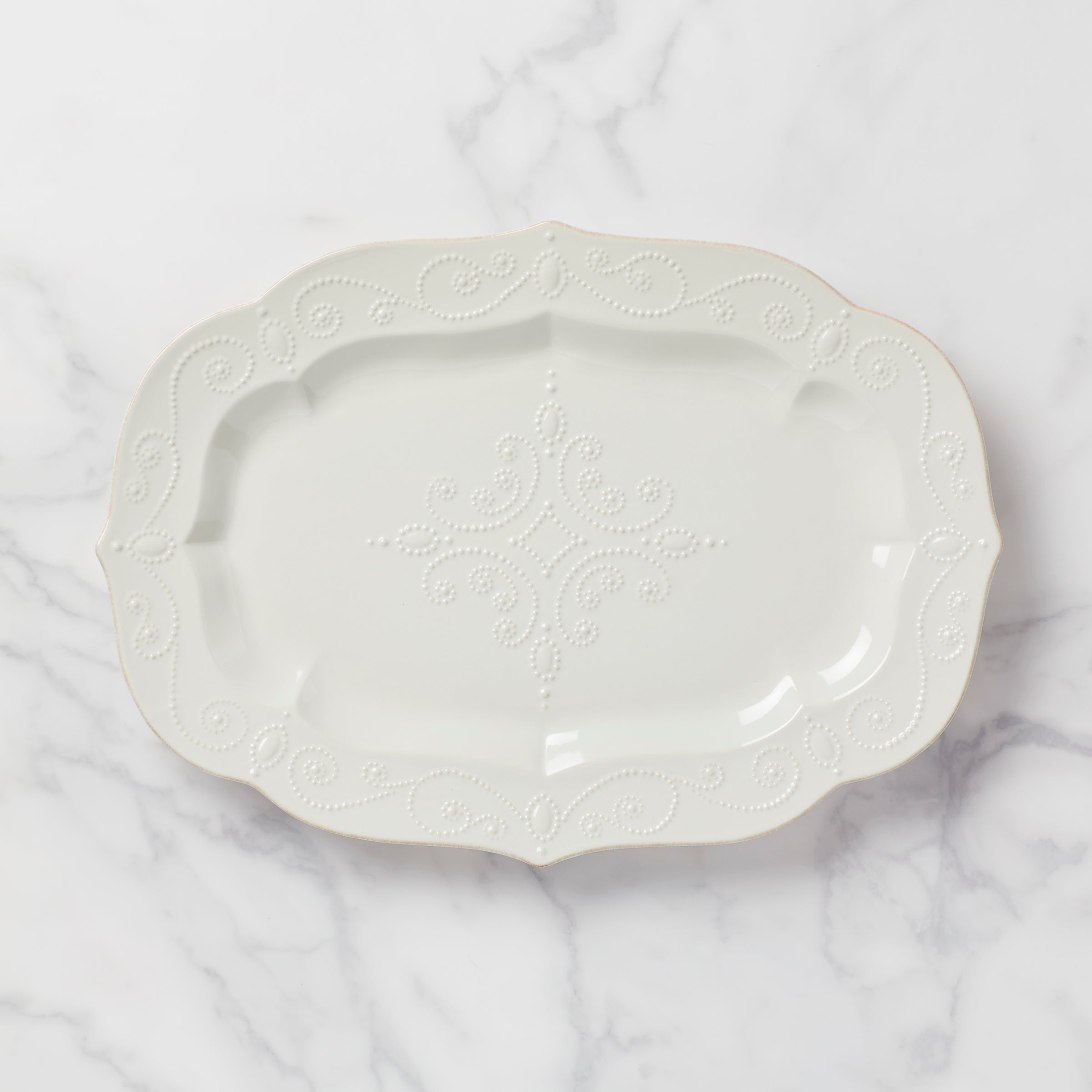 Lenox Everyday Flatware French Perle White Large Serving Platter