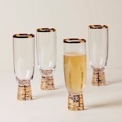 Alternative view of Lenox Everyday Flatware Tuscany Classics Gold Frost Flute Glasses, Set of 4