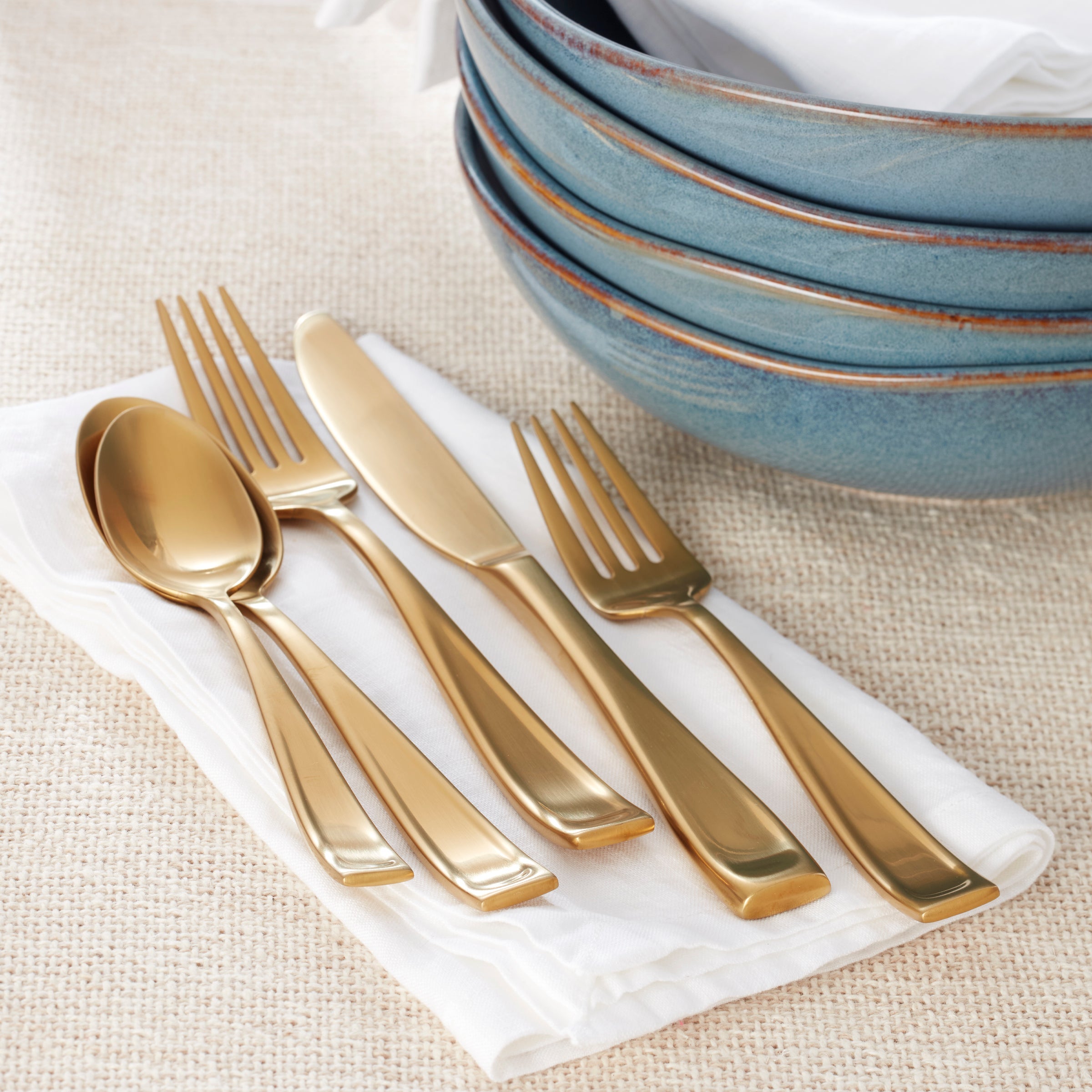 Lenox Everyday Flatware Moda Gold Satin 20-Piece Flatware Set - Image 3