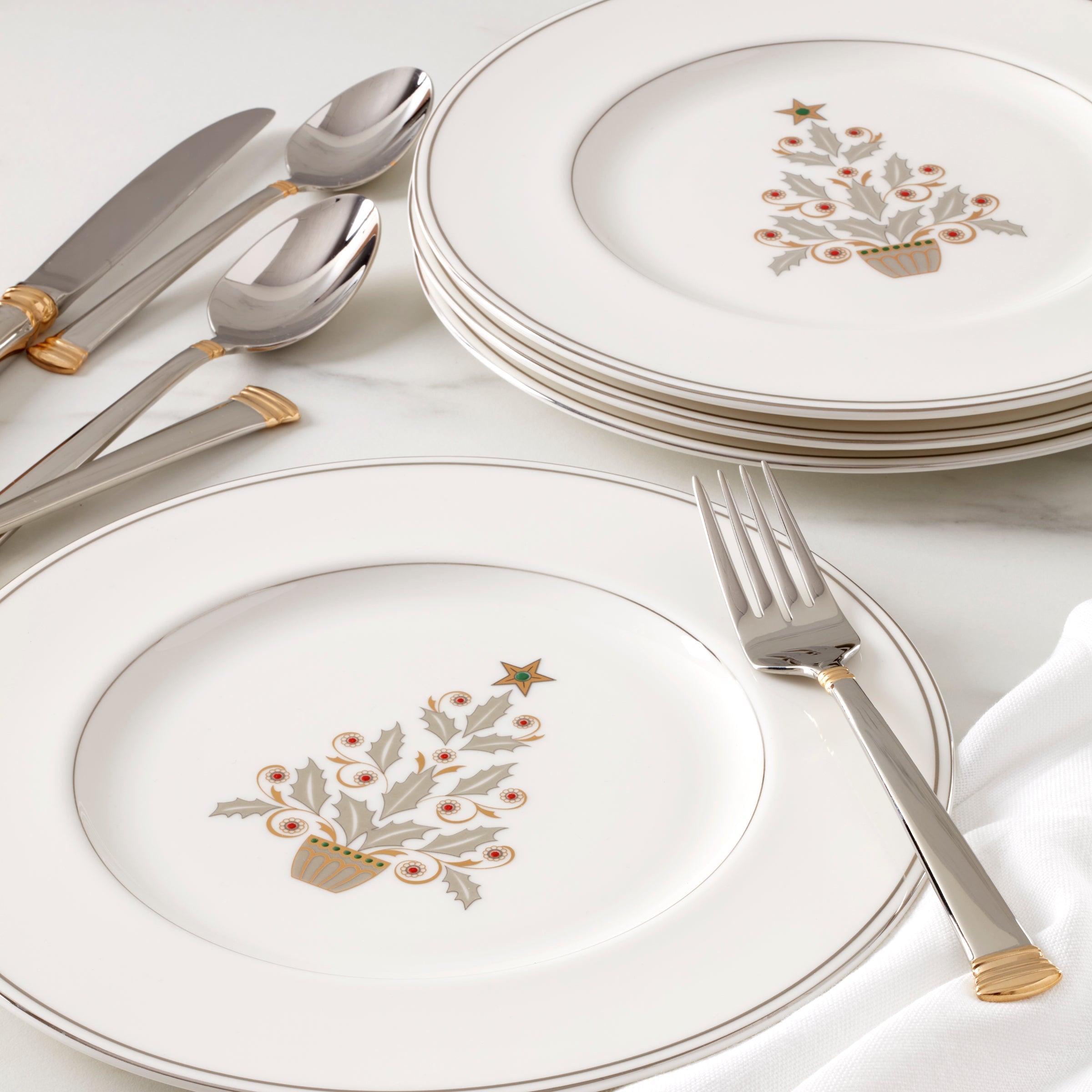 Lenox Everyday Flatware Federal Platinum Tree Accent Plates, Set of 4 - Image 2