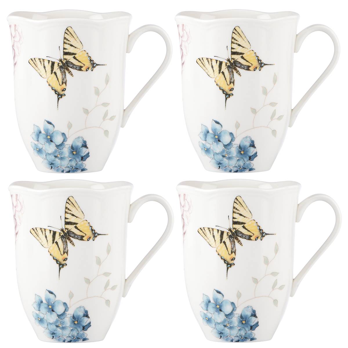 Lenox Everyday Flatware Butterfly Meadow Hydrangea Mugs, Set of 4 - Image 3