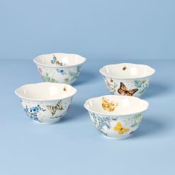 Lenox Everyday Flatware Butterfly Meadow Herbs Rice Bowls, Set of 4
