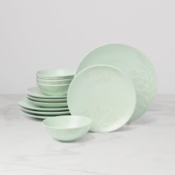 Lenox Everyday Flatware Roseto Soft Sage 12-Piece Dinnerware Set