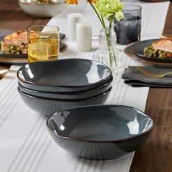 Alternative view of Lenox Everyday Flatware Organic Shades Gray Pasta Bowls, Set of 4