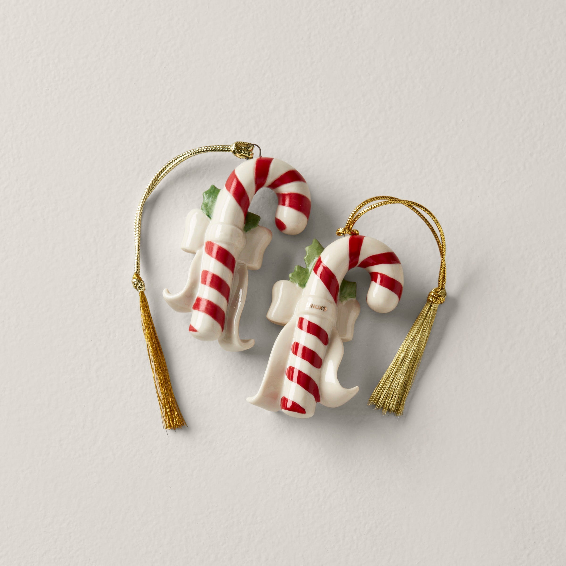 Lenox Everyday Flatware Personalized Candycane 2-Piece Ornament Set - Image 2