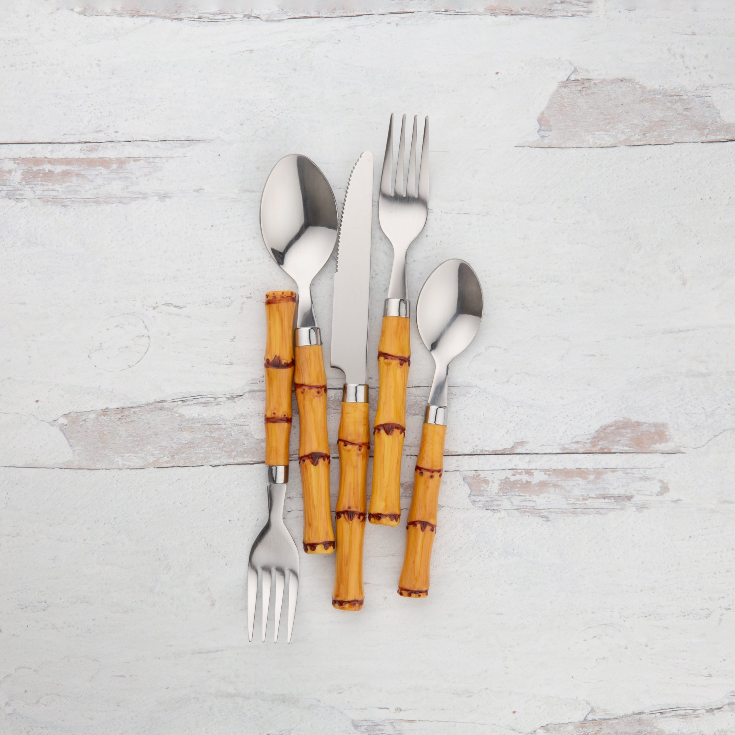 Lenox Everyday Flatware Bamboo Plastic Handle 20-Piece Flatware Set - Image 9